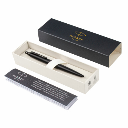 Ручка шариковая PARKER "Jotter XL Monochrome Black BT", корпус черный, нержавеющая сталь, синяя, 2122753 - Ручки шариковые подарочные