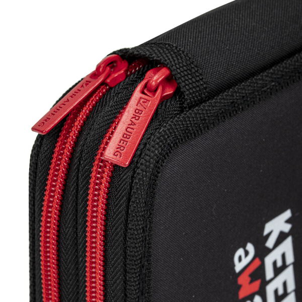 Пенал BRAUBERG, 2 отделения, полиэстер, 21х14 см, "Keep Away", 271543 - Пеналы каркасные