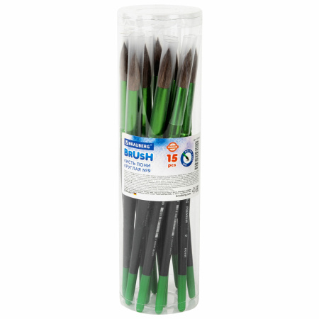 Кисть из ворса пони № 9, BRAUBERG PREMIUM, 200988 - Кисти для рисования