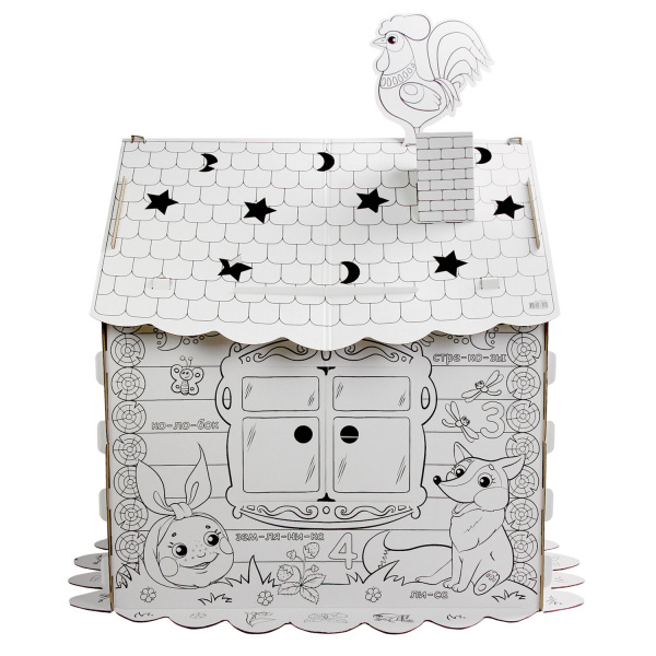 Картонный игровой развивающий Домик-раскраска "Сказочный", высота 130 см, BRAUBERG Kids, 880364 - Наборы для рукоделия