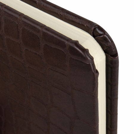 Еженедельник недатированный МАЛЫЙ ФОРМАТ А6 (95х155 мм) BRAUBERG "Alligator", кожзам, 64 л., коричневый, 126183 - Еженедельники