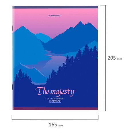 Тетрадь А5 48 л. BRAUBERG скоба, клетка, обложка картон, "Majesty" (микс в спайке), 404368 - Тетради 40-48 листов