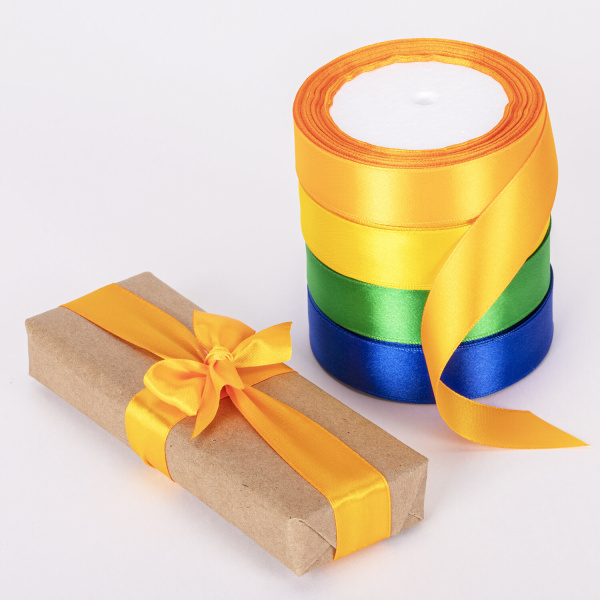 Лента атласная ширина 25 мм, набор №2 4 цвета по 23 м, BRAUBERG, 591502 - Ленты для декора, рукоделия и упаковки подарков