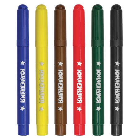 Фломастеры ЮНЛАНДИЯ 6 цветов, "ЮНЛАНДИК В АРКТИКЕ", утолщенные, ударопрочный наконечник, ПВХ, 151428 - Фломастеры классические