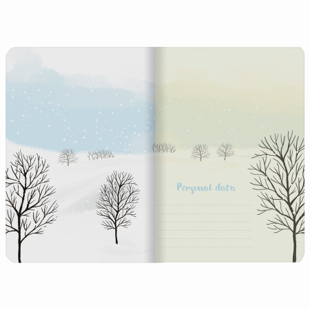 Тетрадь 40 л. в клетку обложка SoftTouch, бежевая бумага 70 г/м2, сшивка, А5 (147х210 мм), ЗИМНЯЯ ПРОГУЛКА, BRAUBERG, 403778 - Тетради 40-48 листов