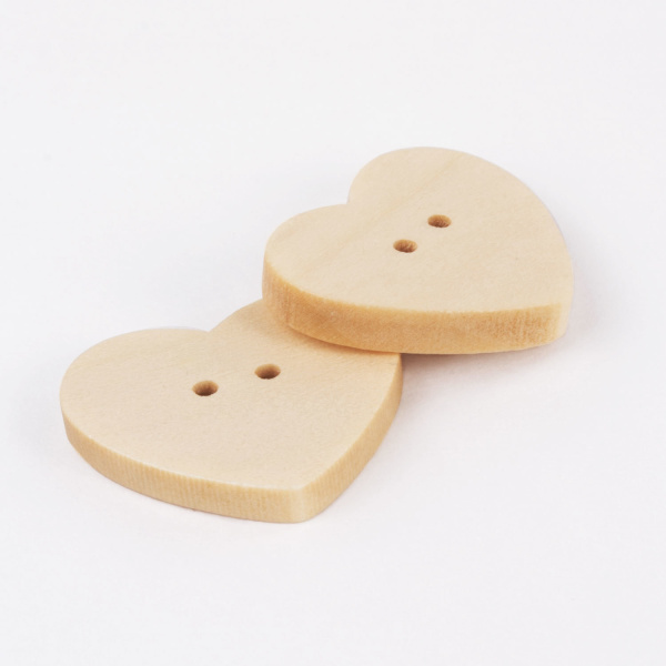 Пуговицы декоративные "Сердце", дерево, 22х20 мм, 18 шт., ОСТРОВ СОКРОВИЩ, 661411 - Пуговицы для творчества