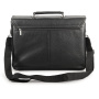 Портфель из натуральной кожи, 38х27х12 см, 2 отделения, замок с ключом, черный, 2-237 - Портфели из кожи