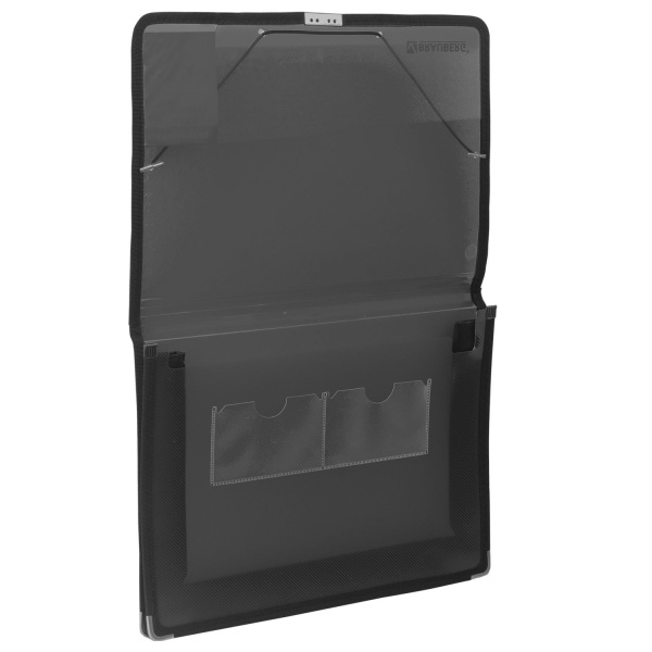 Папка на резинках BRAUBERG, широкая, А4, 330х240 мм, дымчатая, до 500 листов, 0,6 мм, 227979 - Папки на резинках пластиковые