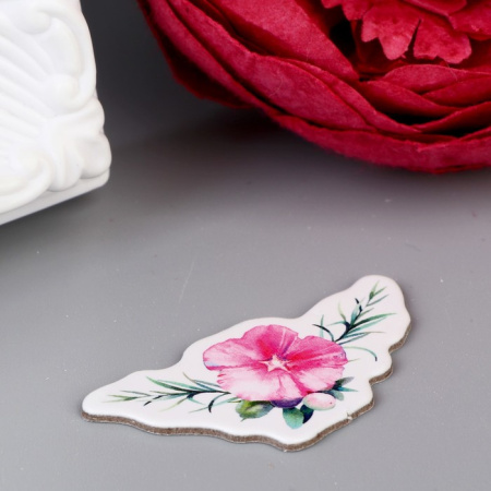 Вырубной чипборд для скрапбукинга "Акварельные цветы", размер 10*10 см, 5 шт - Декор из бумаги, рамки, наклейки, фишки