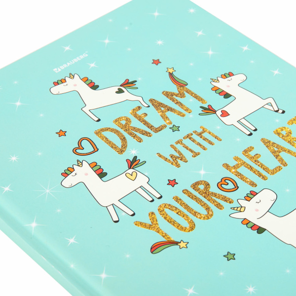 Дневник 1-4 класс 48 л., твердый, BRAUBERG, блестки, с подсказом, "Unicorns", 106365 - Дневники для младших классов