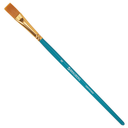 Кисти синтетика BRAUBERG, НАБОР 10 шт., синие (Круглые; Овальные; Плоские; Лайнеры), 201030 - Кисти для рисования