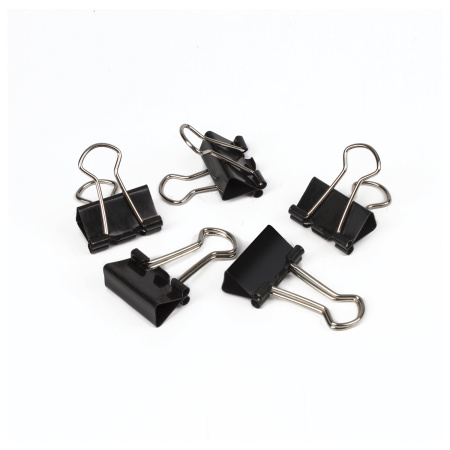 Зажимы для бумаг ОФИСМАГ, КОМПЛЕКТ 12 шт., 19 мм, на 60 листов, черные, картонная коробка, 225154 - Зажимы для бумаг