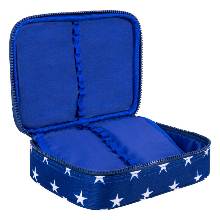 Пенал-косметичка BRAUBERG БОЛЬШОЙ, 1 отделение, 1 откидная планка, ткань, 21x15x6 см, "Stars", 270707 - Пеналы мягкие