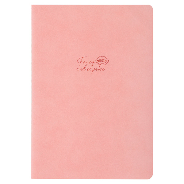 Тетрадь-скетчбук 48 л. обложка кожзам под замшу, сшивка, A5 (147х210мм), 70 г/м2, РОЗОВЫЙ, BRAUBERG CAPRISE, 1 шт, 403860 - Тетради 40-48 листов