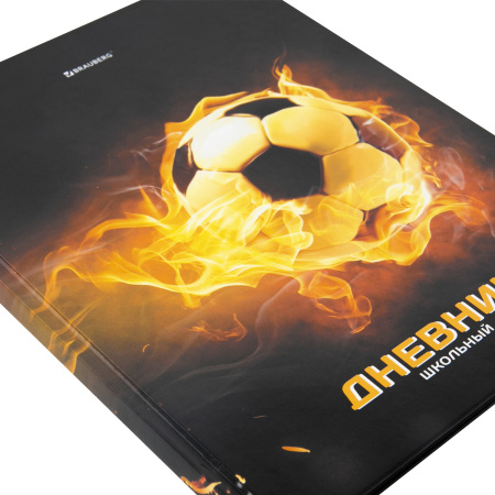 Дневник МП 1-11 класс 48 л., твердый, BRAUBERG, глянцевая ламинация, с подсказом, "Футбол", 106644 - Дневники универсальные