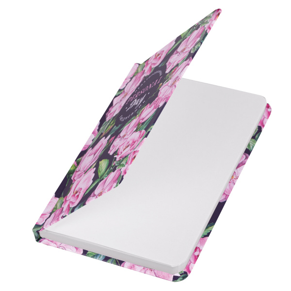 Ежедневник недатированный с резинкой, МАЛЫЙ ФОРМАТ А6 (109х148 мм), BRAUBERG, 128 л., "Розы", 114572 - Ежедневники с твердой обложкой