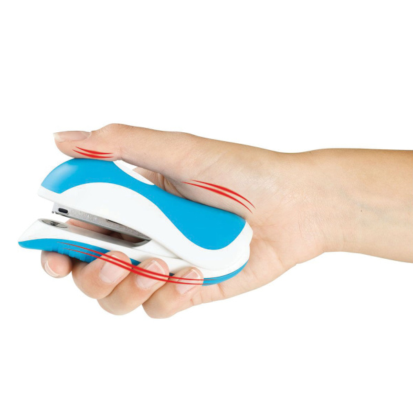 Степлер №10 MAPED (Франция) "Ergologic", до 15 листов, с контейнером для скоб и антистеплером, ассорти, 352211 - Степлеры настольные