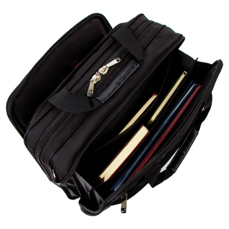 Сумка-портфель BRAUBERG с отделением для ноутбука 15-16", "Business", 2 отделения, черная, 41х32х15 см, 240389 - Сумки деловые с отделением для ноутбука и планшета