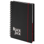 Тетрадь-блокнот 150 л., A5, 170x215 мм, BRAUBERG, клетка, обложка пластиковая, на резинке, 4 разделения, "Black Jack", 401793 - Тетради-блокноты