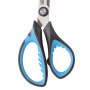 Ножницы ЮНЛАНДИЯ "BASIC", 155 мм, ребристые резиновые вставки, черно-голубые, европодвес, 236991 - Ножницы детские