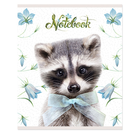 Тетрадь А5, 48 л., ПЗБМ, скоба, клетка, конгрев, выборочный TWIN лак, "Звери ми-ми-ми" (5 видов), 027026 - Тетради 40-48 листов