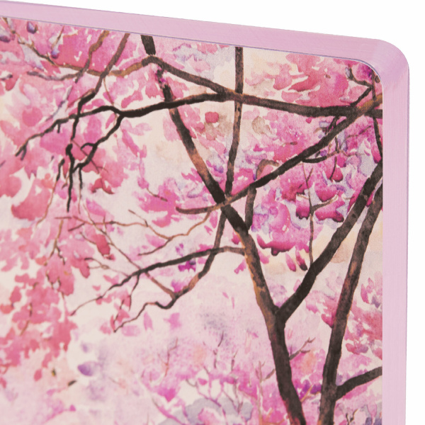 Ежедневник недатированный B6 (127х186 мм), BRAUBERG VISTA, под кожу, гибкий, 136 л., "Spring garden", 112110 - Ежедневники с покрытием "под кожу и ткань"