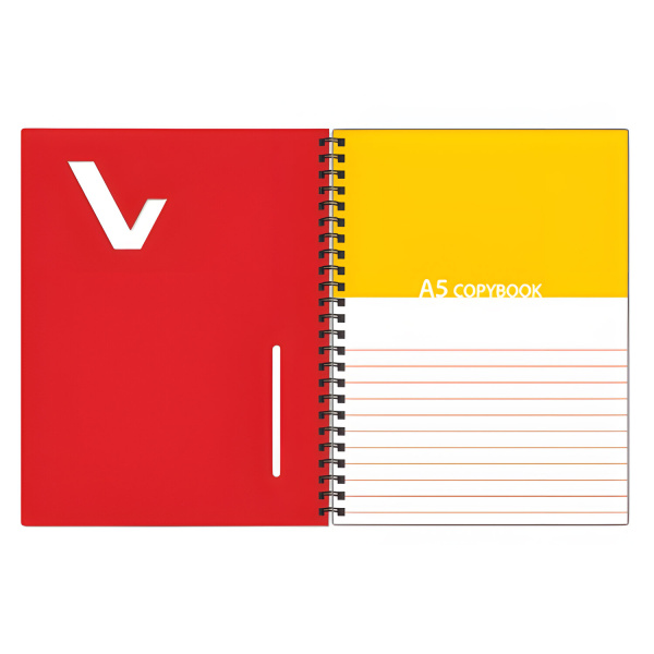 Тетрадь-блокнот 80 л., А5, 160х207 мм, BRAUBERG, клетка, гребень, обложка пластиковая, 1 разделитель, "Tag", 401800 - Тетради-блокноты