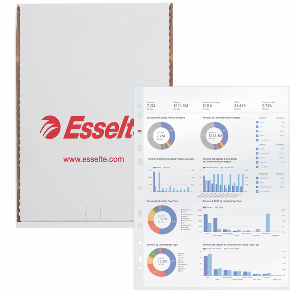 Папки-файлы перфорированные, А4, ESSELTE "Standard", комплект 100 шт., глянцевые, 55 мкм, 56066 - Папки перфорированные