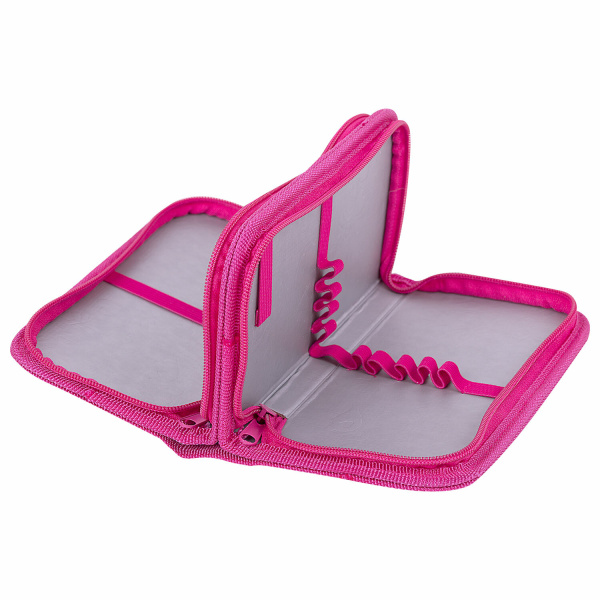 Пенал ЮНЛАНДИЯ, 2 отделения, полиэстер, 19х11 см, "Pandamania", 271540 - Пеналы каркасные