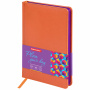Ежедневник недатированный А5 138х213 мм BRAUBERG "Rainbow" под кожу, 136 л., оранжевый, 111668 - Ежедневники с покрытием "под кожу и ткань"