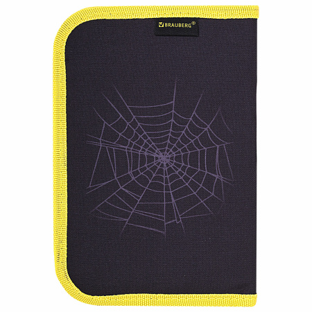 Пенал BRAUBERG с наполнением, 1 отделение, 1 откидная планка, 24 предмета, 21х14 см, "Venomous spider", 271526 - Пеналы с наполнением