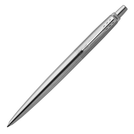 Ручка шариковая PARKER "Jotter Core Stainless Steel CT", корпус серебристый, детали хром, синяя, 1953170 - Ручки шариковые подарочные