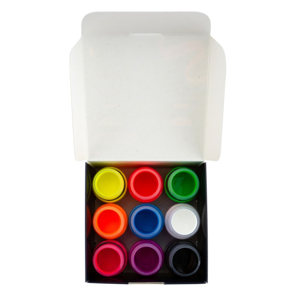 Набор акриловых красок по ткани "Decola" 9 цв 20 мл неоновые цвета - Краски по ткани в наборах