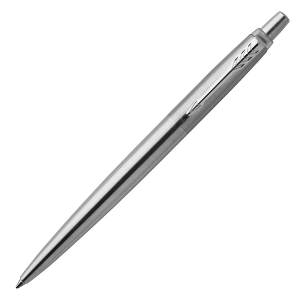 Ручка шариковая PARKER "Jotter Core Stainless Steel CT", корпус серебристый, детали хром, синяя, 1953170 - Ручки шариковые подарочные
