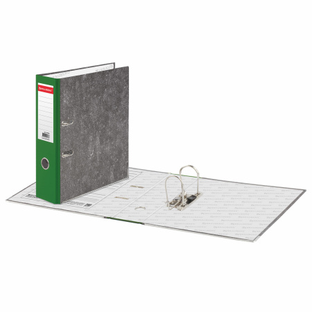 Папка-регистратор BRAUBERG, фактура стандарт, с мраморным покрытием, 75 мм, зеленый корешок, 220990 - Папки-регистраторы с арочным механизмом