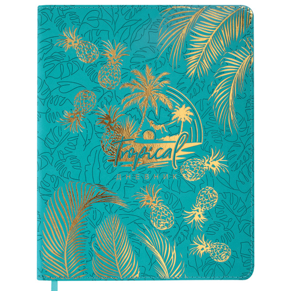 Дневник 1-11 класс 48 л., кожзам (гибкая), термотиснение, фольга, BRAUBERG, "Tropical", 106169