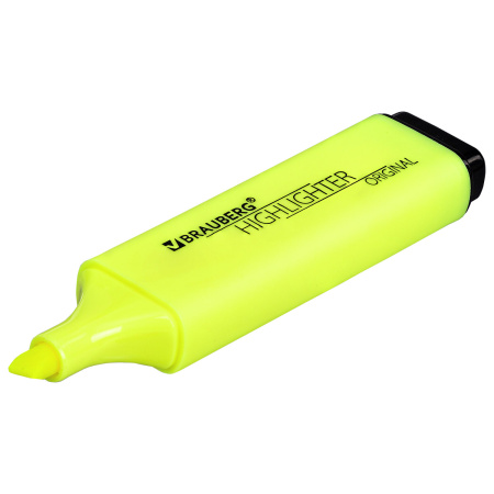Текстовыделитель BRAUBERG "ORIGINAL NEON", ЖЕЛТЫЙ, линия письма 1-5 мм, 152211 - Текстовыделители