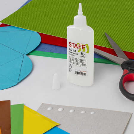 Клей ПВА STAFF евро, 85 г, 220365 - Клей ПВА