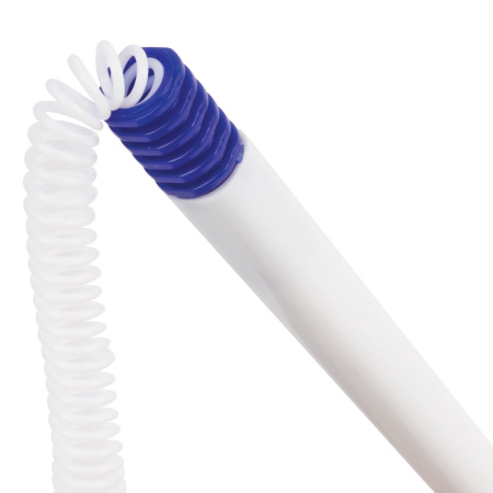 Ручка шариковая настольная BRAUBERG "Стенд-Пен", СИНЯЯ, пружинка, корпус белый/синий, линия письма 0,5 мм, 141353 - Ручки шариковые на подставке