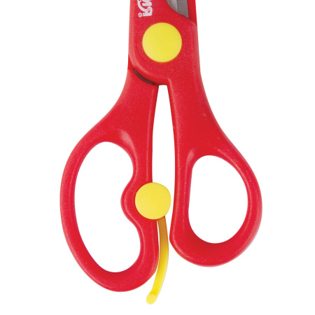 Ножницы ЮНЛАНДИЯ "КОМФОРТ", 140 мм, с усилителем, пластиковые накладки, европодвес, 236981 - Ножницы детские