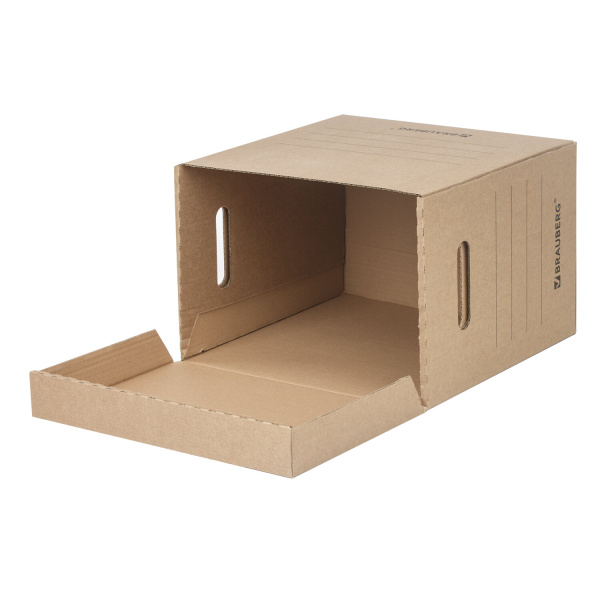 Короб архивный "Делопроизводство" (325х235х325 мм), с крышкой, гофрокартон, BRAUBERG, 129999 - Короба архивные