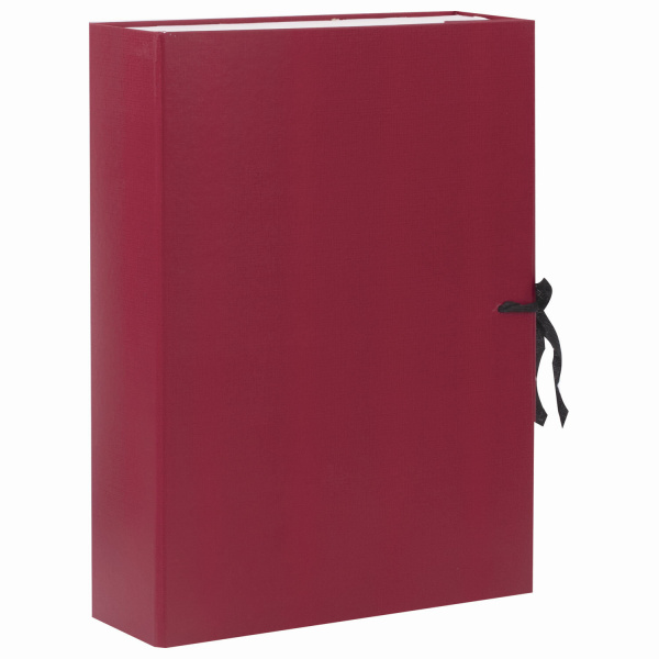 Короб архивный А4 (240х330 мм), 70 мм, 2 завязки, бумвинил, до 600 листов, бордовый, BRAUBERG, 122036 - Короба архивные