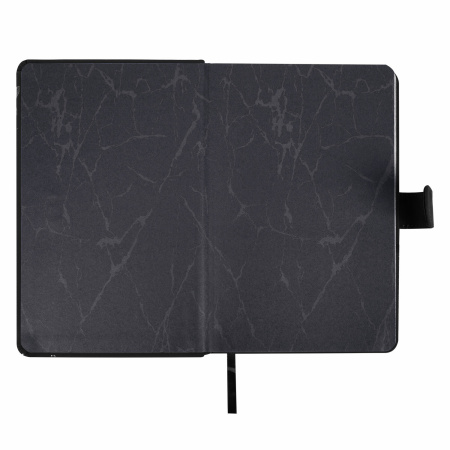 Ежедневник датированный 2024 А5 138x213 мм BRAUBERG "Goldy", под кожу, цветной срез, черный, 114979 - Ежедневники с покрытием "под кожу и ткань"