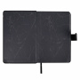 Ежедневник датированный 2024 А5 138x213 мм BRAUBERG "Goldy", под кожу, цветной срез, черный, 114979 - Ежедневники с покрытием "под кожу и ткань"