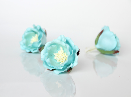 Полиантовая розочка светло-голубая, диаметр 4,5 см, 4 шт