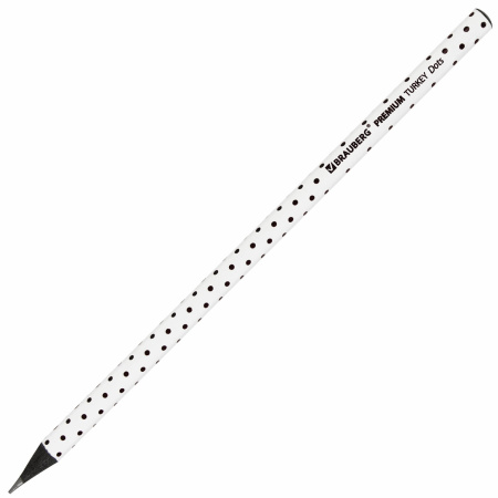 Карандаш чернографитный BRAUBERG "PREMIUM TURKEY", 1 шт., "Dots", НВ, 181563 - Карандаши чернографитные
