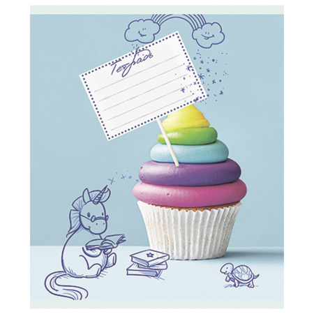 Тетрадь А5, 48 л., ПЗБМ, скоба, клетка, ламинация, конгрев, выборочный лак, "Сладкая мечта" (5 видов), 029876 - Тетради 40-48 листов