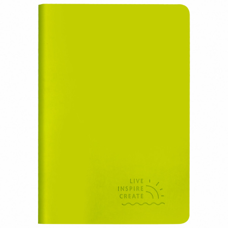 Тетрадь 48 л. в клетку обложка кожзам SoftTouch, сшивка, A5 (147х210мм), САЛАТОВЫЙ, BRAUBERG RAINBOW, 403878 - Тетради 40-48 листов