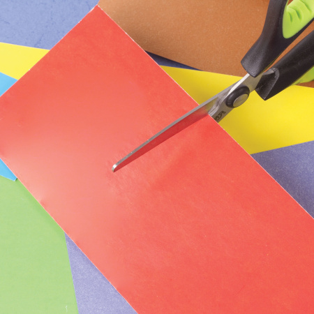 Ножницы ЮНЛАНДИЯ "BASIC", 140 мм, ребристые резиновые вставки, черно-салатовые, европодвес, 236990 - Ножницы детские