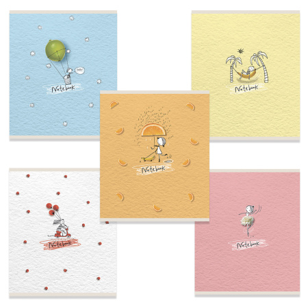 Тетрадь А5, 48 л., ПЗБМ, скоба, клетка, ламинация, конгрев, выборочный лак, "Мульти-Арт" (5 видов), 029951